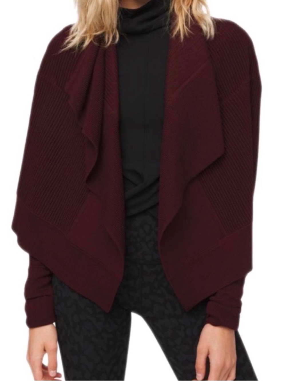 Lululemon Sit In Lotus Sweater Wrap II Garnet Size 2